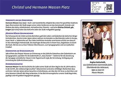 Schautafel Geilenkirchen mit Braille und taktiler Folie Hinweistafeln Erinnerung Geilenkirchen mit Braille und taktiler Folie