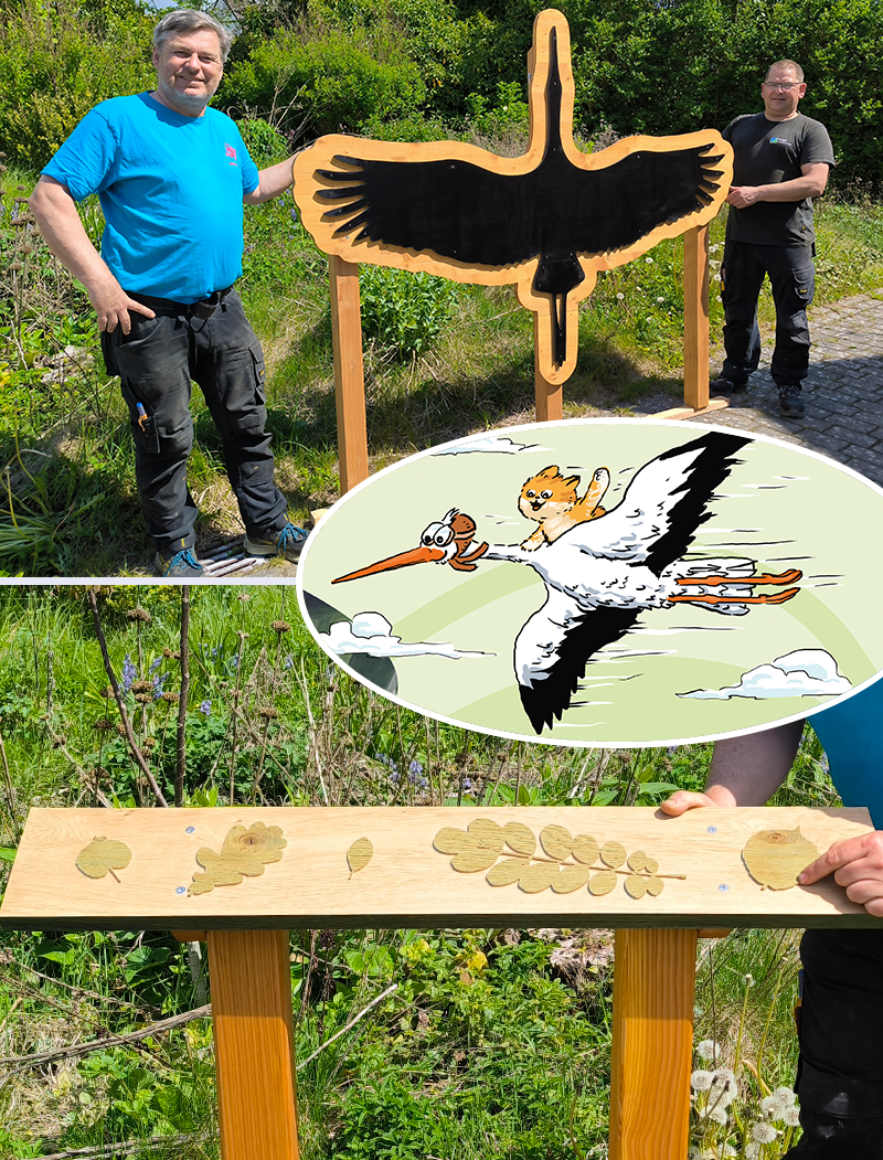 Foto: Mitmach-Tafeln f&uuml;r den Schulbauernhof Heinershof in Pommersfelden