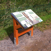 Tafelträger aus Holz, Pultform, groß, für Beschilderung mit Schautafel